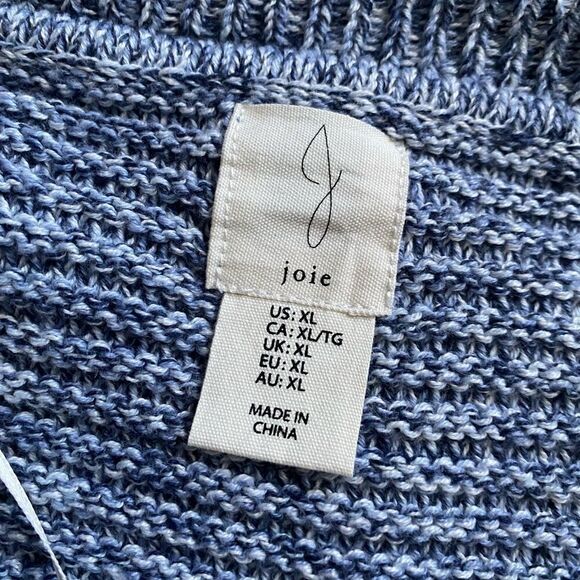 Joie Knit Ribbed Tunic Sweater NEW Blue Side Buttons Women’s Size XL - Picture 7 of 7